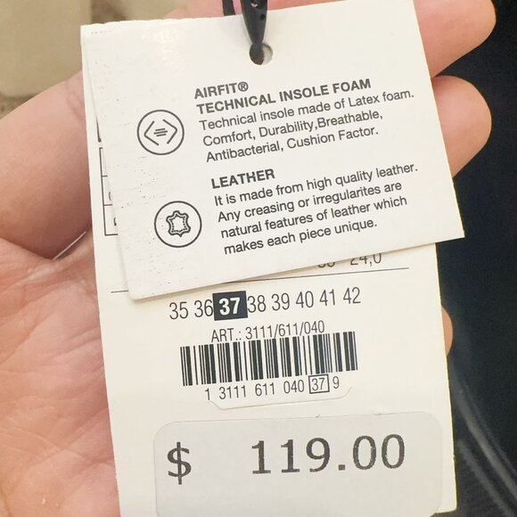 Zara Black Leather Ankle Boots Lug sole Size 37 (US 6.5-7) - Picture 3 of 6